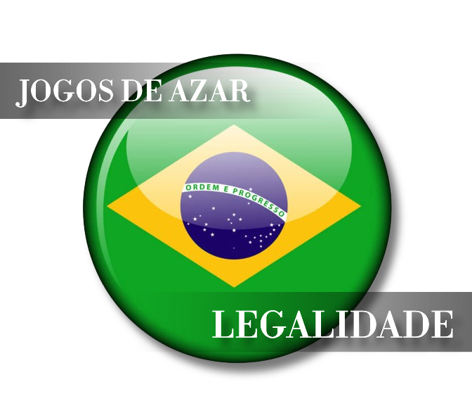 Uma bandeira Brasileira com o texto 'Jogos de azar' e 'Legalidade'